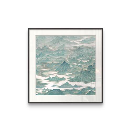 现代侘寂风客厅餐厅山水装饰画新中式酒店民宿挂画卧室床头壁画