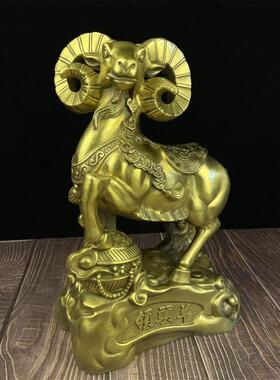 黄铜羊领头羊摆件生肖羊家居装饰公司乔迁开业礼品
