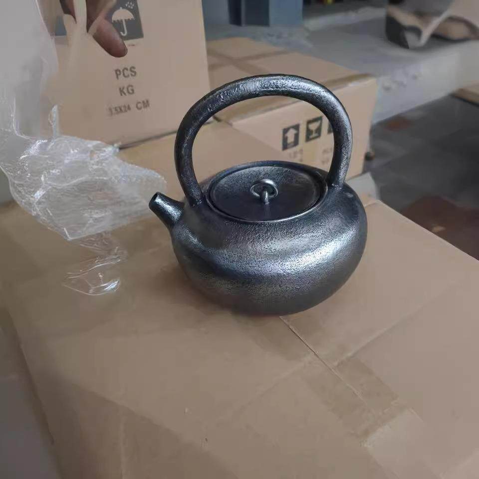 手工砂铁壶铸铁茶壶生铁壶茶具带木盒龟延堂印章手工制作老铁壶