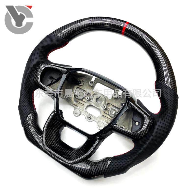 适用福特游骑侠RAPTOR撼路者RangerT9碳纤维方向盘改装D型赛车