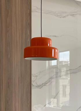 全光谱意大利中古北欧橘色橙色vintage餐厅灯复古MCM书房吧台吊灯