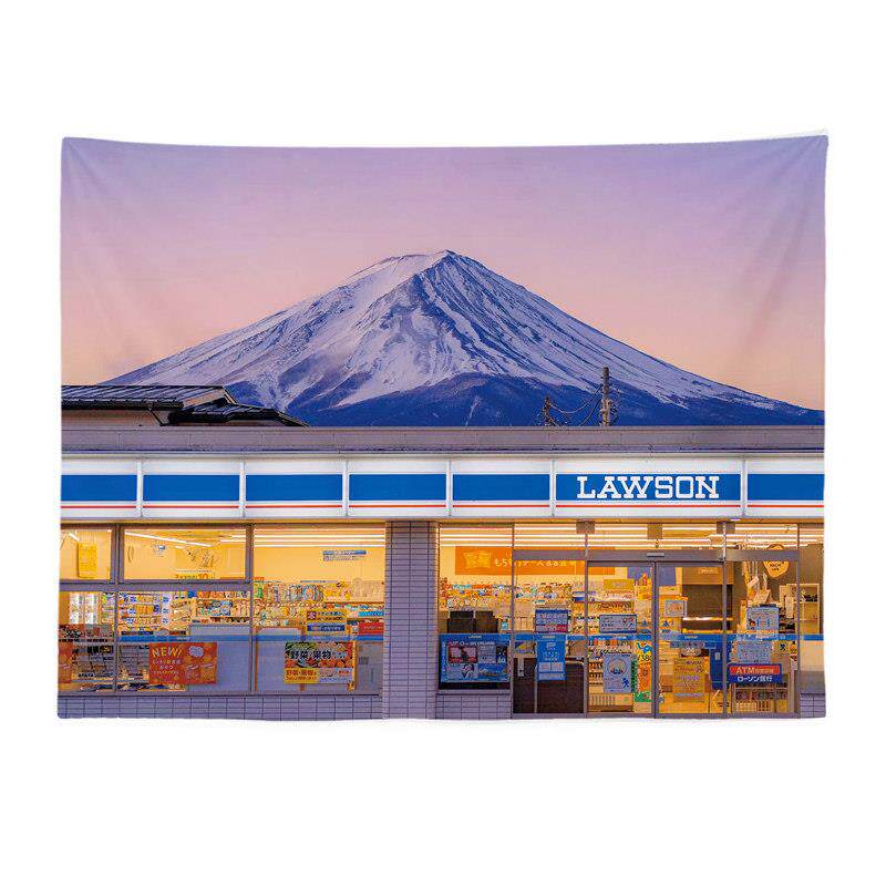 富士山背景布 日系风景卧室挂布租房改造宿舍装饰墙布ins挂毯定制