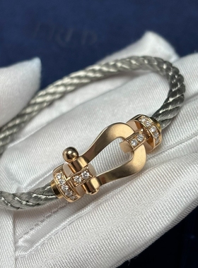 【公价4w+】99新斐登force  10号18K黄金半钻大号手链正品二手