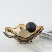 代简FB 玻约璃异形现果样板房别墅家居餐桌茶几盆水果盘 ZS210欧式