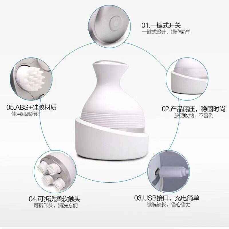 头部按摩器迷你充电按摩仪电动头皮龙电爪手多功能揉捏震动按摩仪