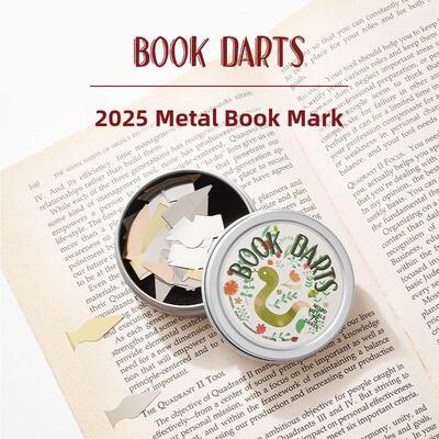 美国BOOKDARTS金属书签创意覆古超薄三色罐装黄铜书签阅读指示器
