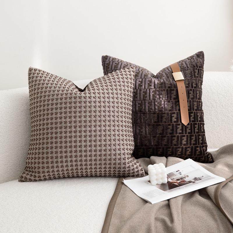 色棕色靠垫靠绒布咖轻现代沙发包抱感高级靠枕样板间复古奢高档枕,居家布艺,靠垫/抱枕,淘宝优惠券,粉丝福利购,淘宝优惠卷