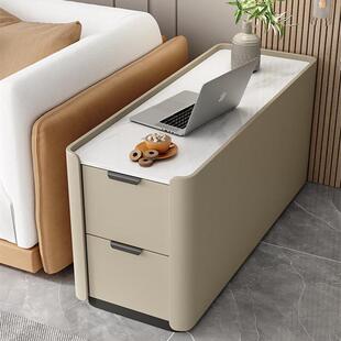 极窄床头柜轻奢实木家用卧室柜子小户型超窄岩板三抽屉床边柜