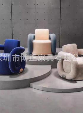 老意式轻约扶AL740369奢休闲沙发椅现代简极简别墅客厅设计师手单