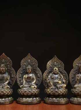 仿古人物佛像背光四佛观音菩萨地藏王如来佛祖弥勒佛铜像家居摆放
