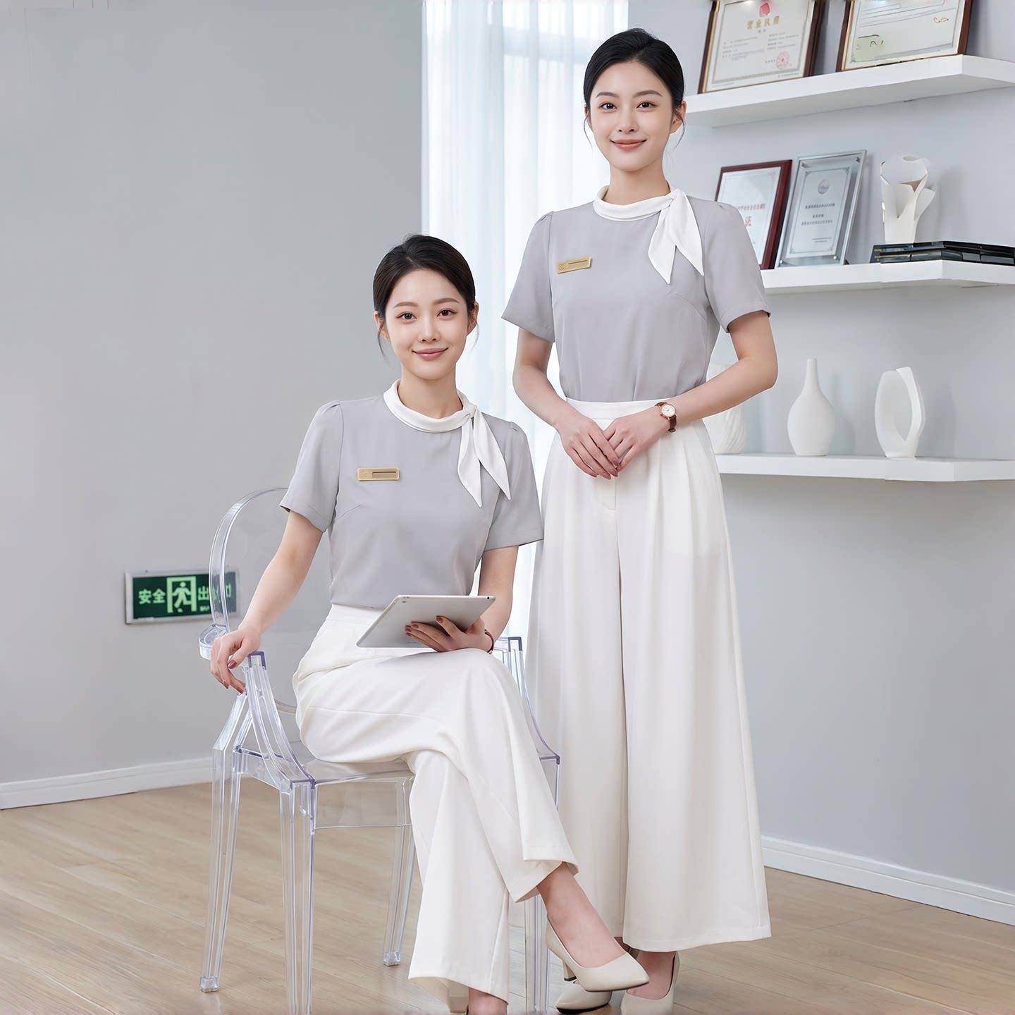 美容院工作服女美容师高级洋派2026新款工服养生馆美容疗愈师夏季图片