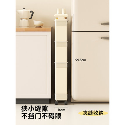 门后怎么收纳？夹缝置物架小推车厨房多功能家用窄边可移动脸盆架