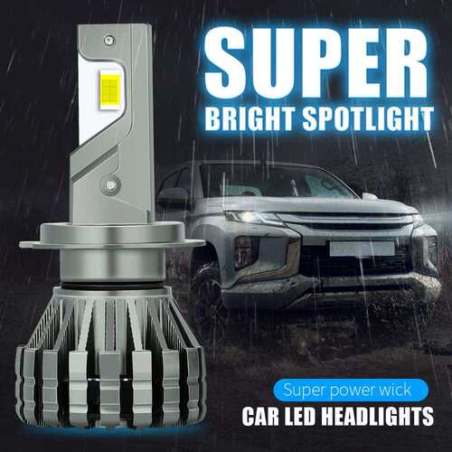 跨境新款超高亮 铜管汽车大灯泡75W LED 前大灯 自带解码超亮聚光