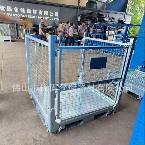 折叠重型铁筐热镀锌外贸欧式仓储笼堆垛网箱金属网格料箱外贸款