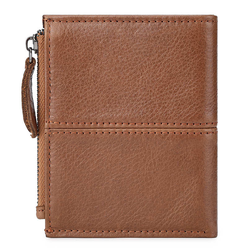 男士短款真皮钱包头层牛皮RFID防盗刷时尚复古钱夹驾驶证休闲皮夹