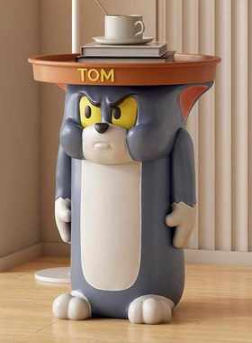 乔迁新居沙发旁家居装饰品卡通汤姆猫大型落地客厅电视柜轻奢摆件