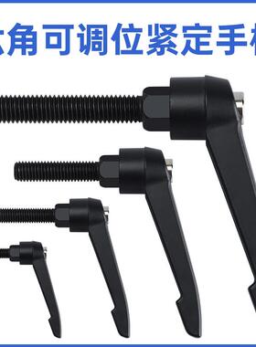 黑色可调位紧定手柄螺丝7字把手机床通用紧固配件L型内外螺纹m6m8