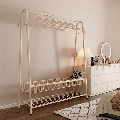 衣帽架落地家用卧室挂衣架房间简易收纳晾衣架阳台室内晒衣服架子