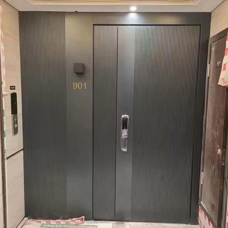 别墅大门入户门一门一景轻奢精雕铸铝门小区入户家用子母门防盗门