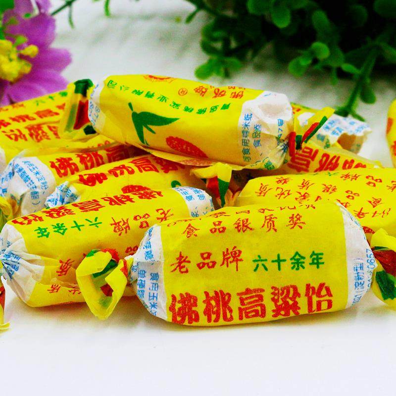 佛桃牌高粱饴传统拉丝软糖喜糖怀旧糖果休闲零食山东青岛特产散装