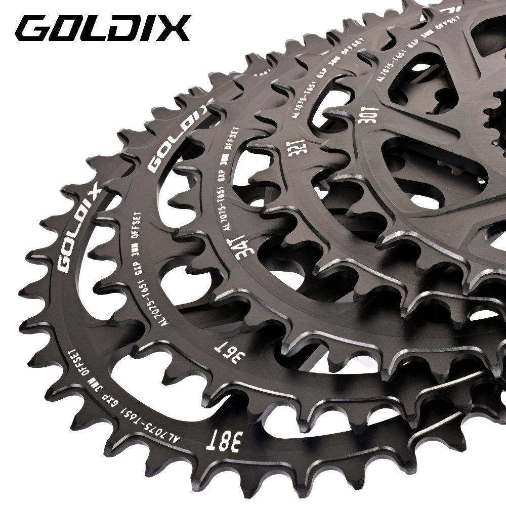 GOLDIX GXP三钉牙盘6mm偏移正负齿盘片30/32/34/36/38T山地车单盘 - 实物图