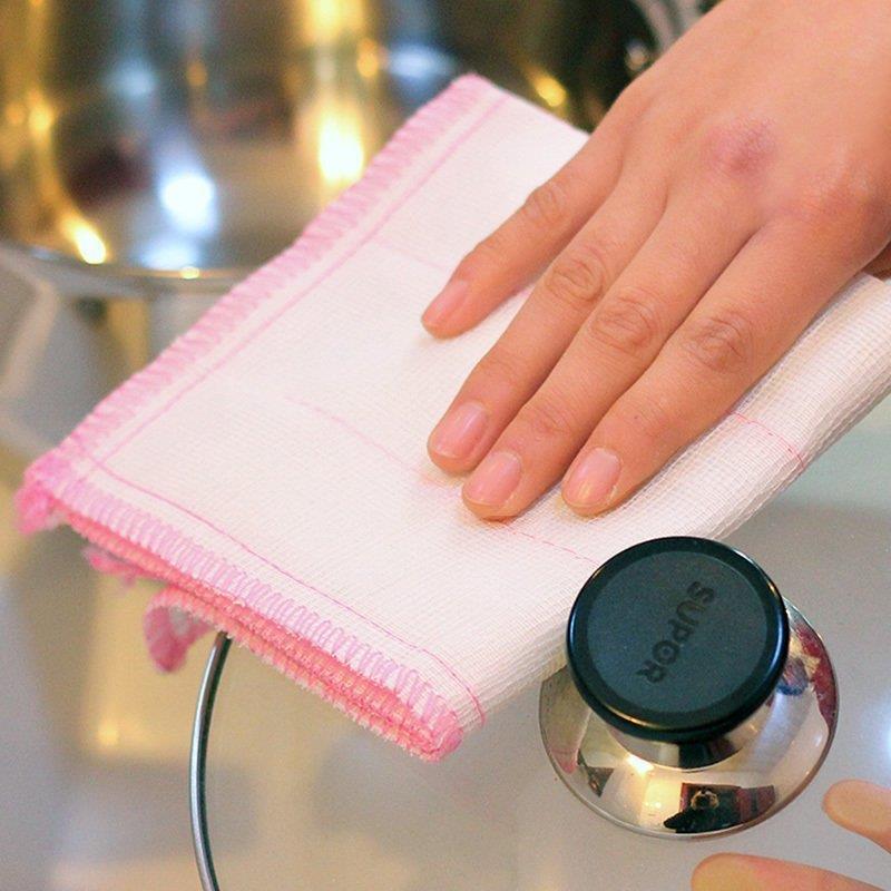 百洁布洗碗巾8层棉纱吸水家用厨房清洁不沾油百洁布去油擦碗抹布