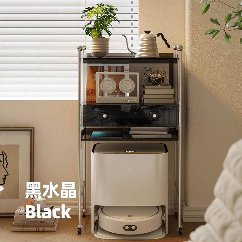 扫地机器人置物架收纳柜科沃斯云鲸柜可移动客厅沙发亚克力小边柜
