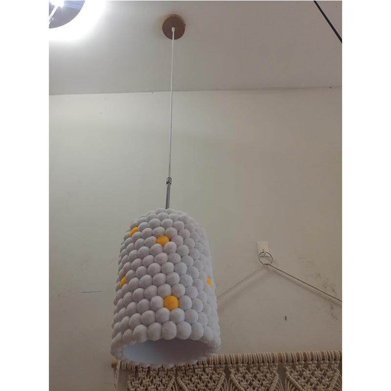 北欧布棉线吊灯美式乡村北欧极简棉线编织亚麻布灯创意个性吊灯