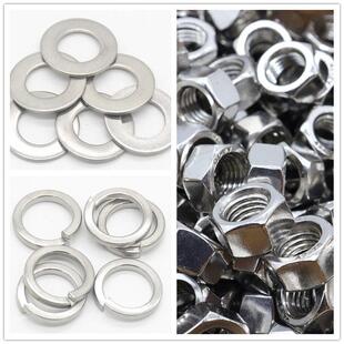 304不锈钢六角螺母平弹垫组合套装 M4M5M6M8M10M12M14M16M18M20M22