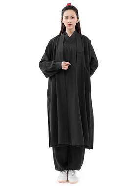 高档武山太极服太女式新当雅女中式长袖改良对角襟极服男汉代道袍