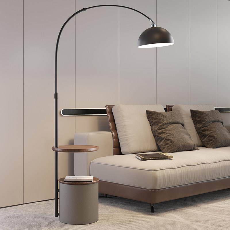 钓鱼灯落地灯客厅北欧轻奢颜值高级感置物一体无线 线充电沙发茶