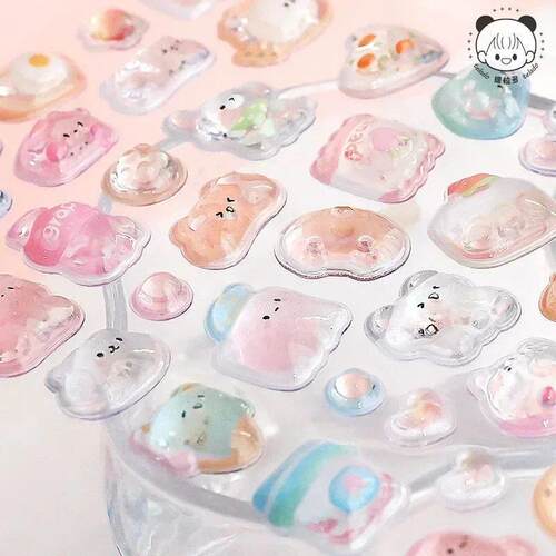 Sweet Cartoon Jelly Scrapbook Journal Sticker Stereo Cute Oc