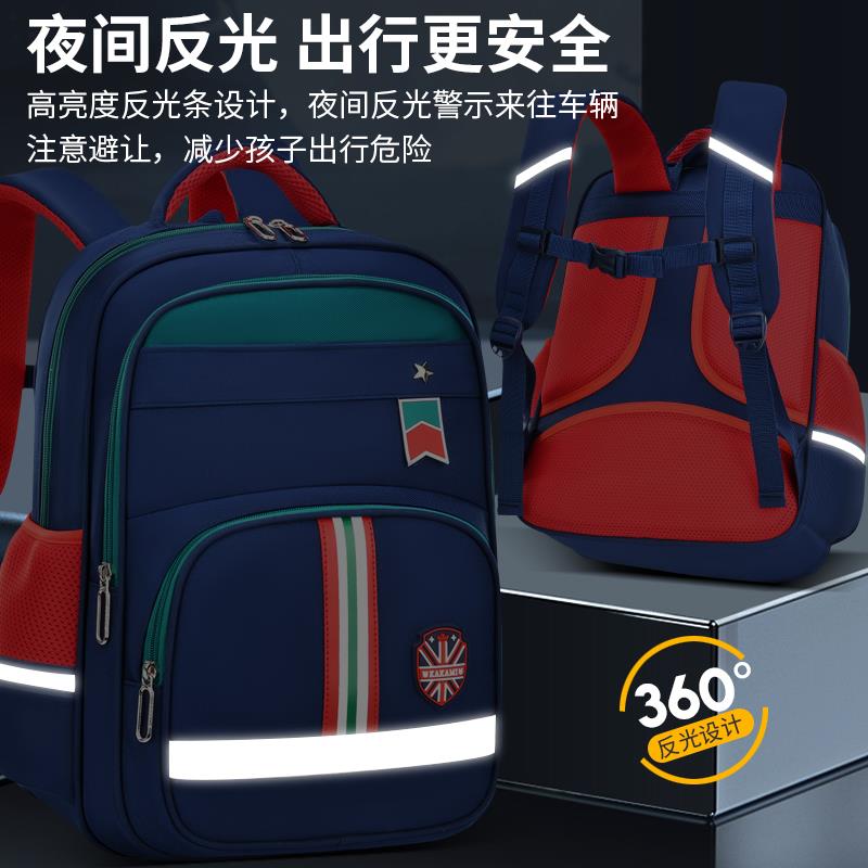 新儿童小学生书包男1-3-4-6年级女生轻便防水大容量双肩背包英伦5