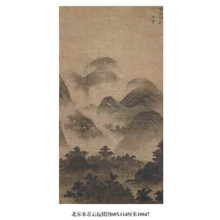 北宋米芾云起楼图古代山水画卷轴国画名画复制品仿古画字画挂画