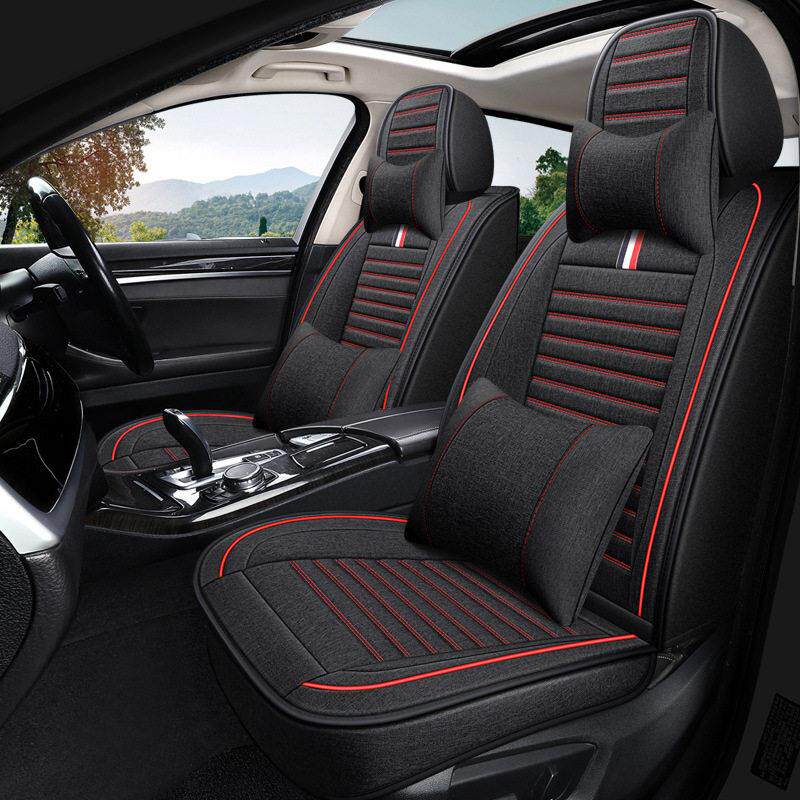 新款直销可爱四季适用五座汽车坐垫大众速腾来捷达骏510亚麻座套