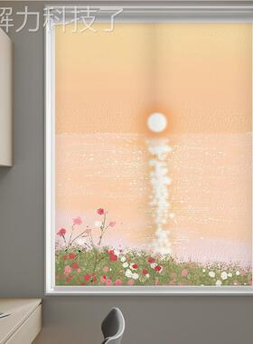 卷帘帘手拉升降隔热厨房免打孔安装卫生间遮光遮拉阳窗卷44730全