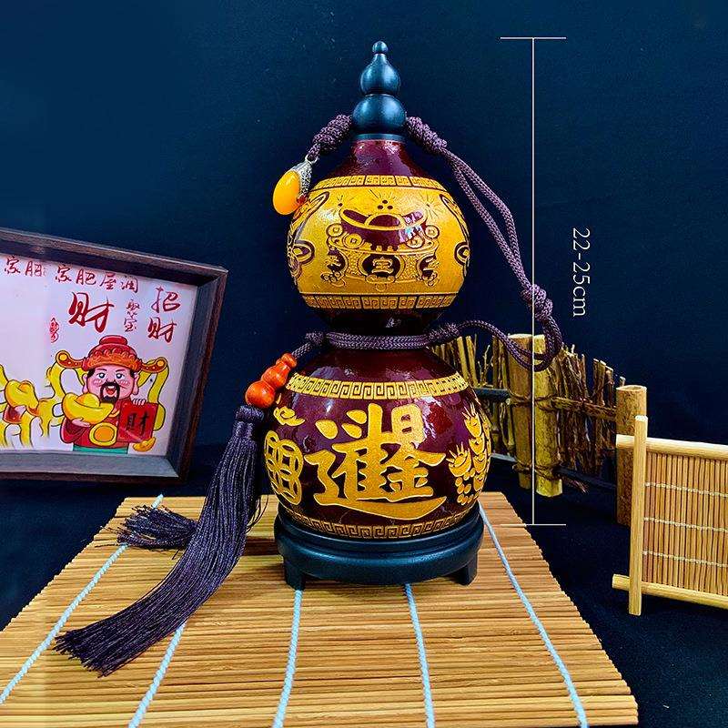 天然酒葫芦开口装酒水容器可装开水酒葫芦旋刻做旧酒葫芦户外携带