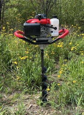 硬地碎石层钻土机农用钻孔挖坑大功率地钻河堤防汛护栏打桩钻坑机