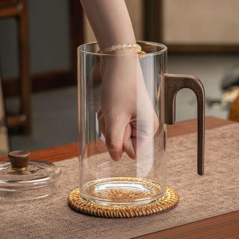 高硼硅大容量玻璃杯1000ml大号泡茶杯个人专用办公室男士喝水杯子