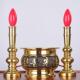 供佛黄铜插香炉长明LED电蜡烛家用财神贡具招财进宝香炉碗电烛台