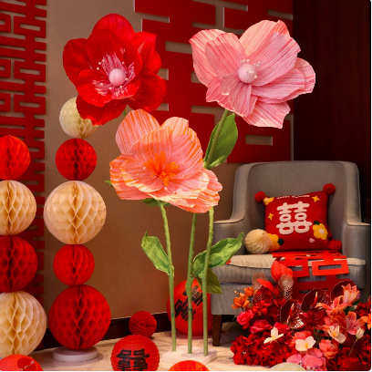 婚仿真摆件结婚喜字花朵装饰背景立柱婚礼酒店拉套装花布置立体房,节庆用品/礼品,拉花,淘宝优惠券,粉丝福利购,淘宝优惠卷