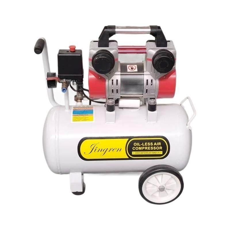 电动喷涂空气压缩机无油低噪音清洗气泵小型便携无油24L加工