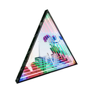 三角形千层镜LED不锈钢门头无限深渊招牌户外霓虹灯立体发光字广