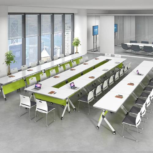 折叠培训桌子多人会议桌组合拼接现代办公桌椅简约职员移动长条桌