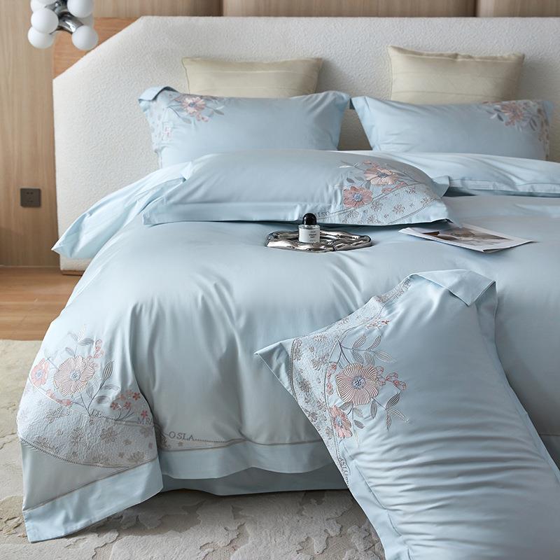 1绣80支匹马棉刺绣纯棉件163套四床全棉被套单床笠高端件套刺款