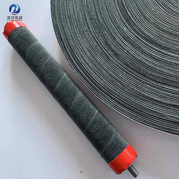 黑黑绒糙面带羊毛材质防滑黑绒RHE包辊包带经编机用绒布邮