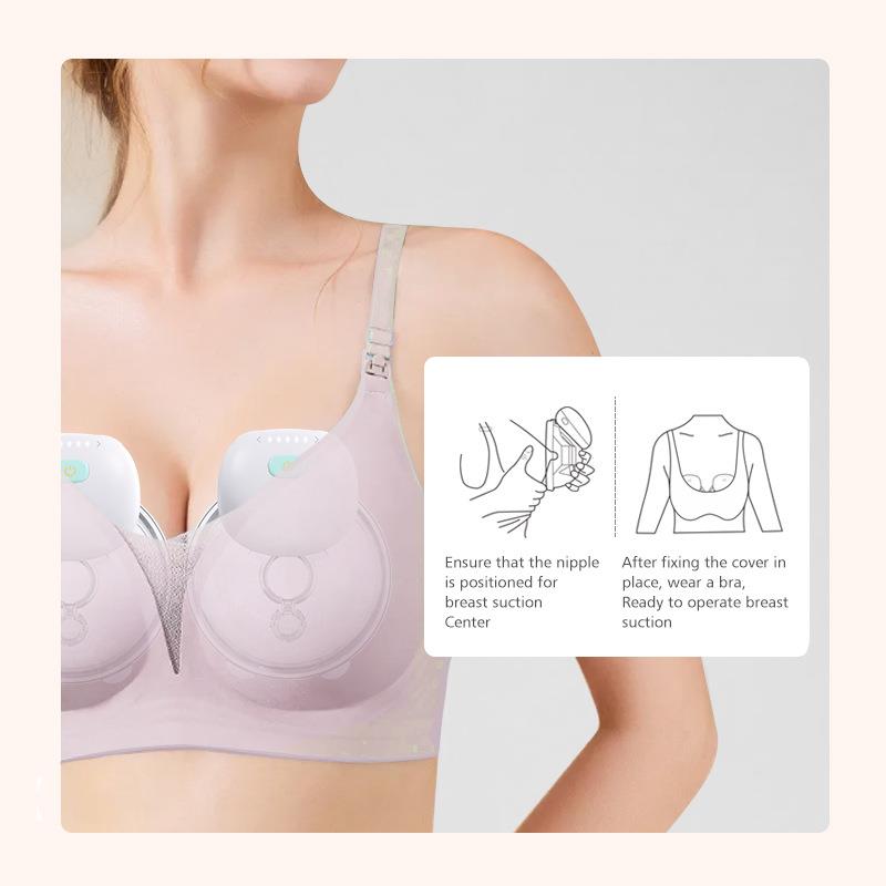 紫莓兔穿戴式吸奶器免手扶电动吸乳器集奶挤乳器跨境电商母婴用品
