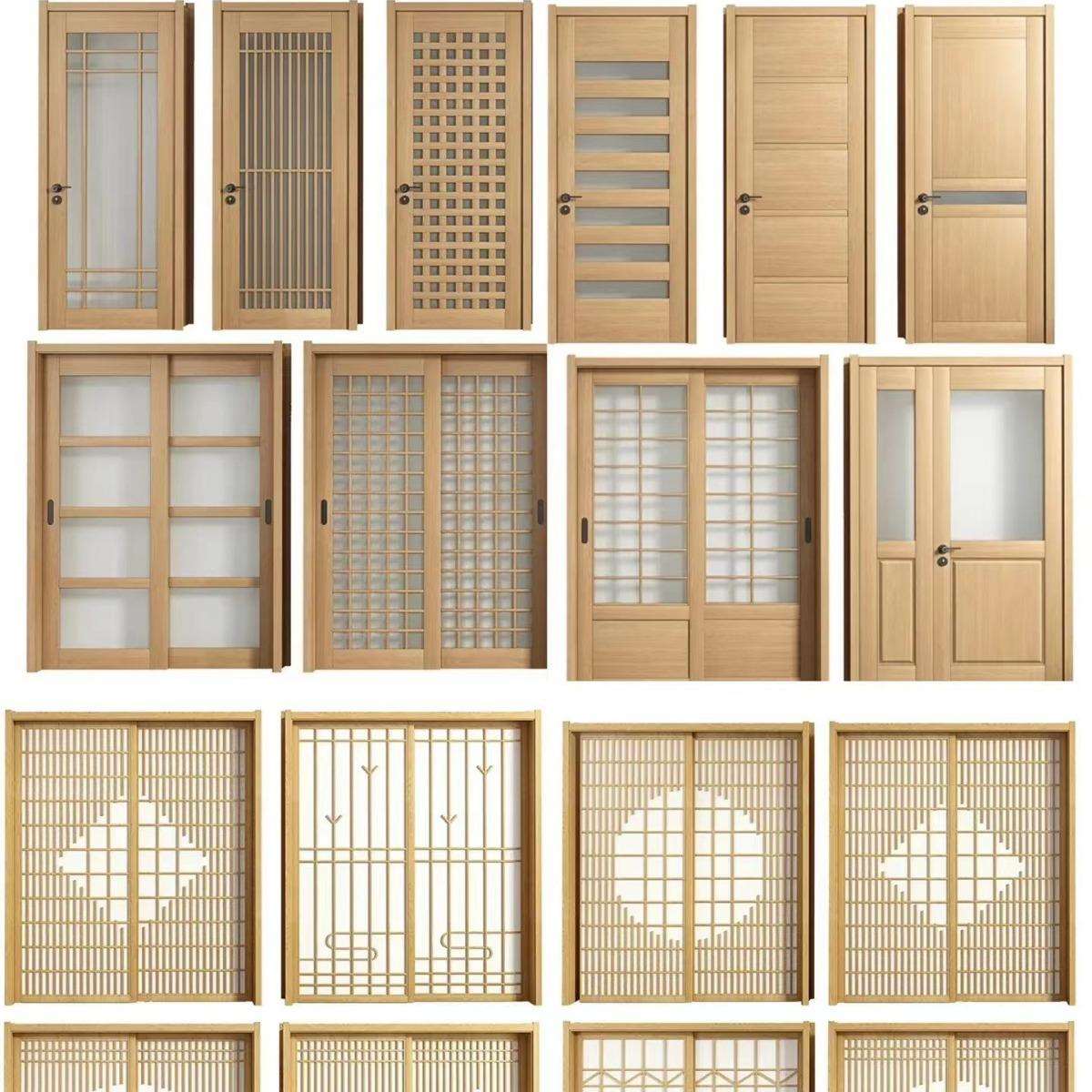佛山实木推拉门卧室日式推拉门格栅实木格子门料理店室内移门跨境