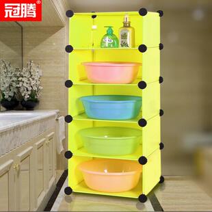 浴室置物架洗手间厕所放脸盆架子落地农村老式塑料家用脸盆收纳架