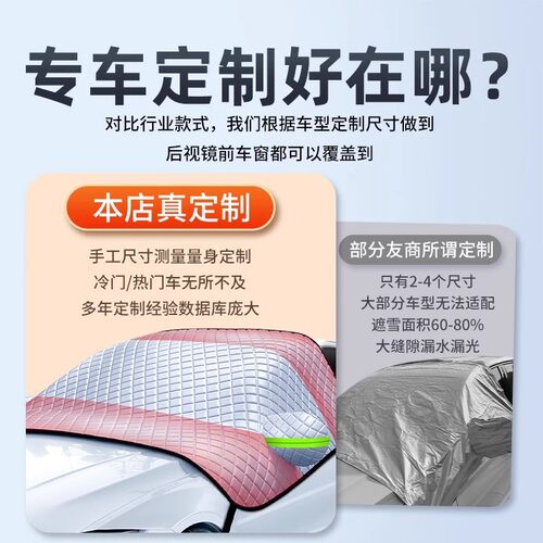 车衣车罩冬季通用车套外罩汽车盖车布前挡风玻璃遮雪挡霜半罩加厚